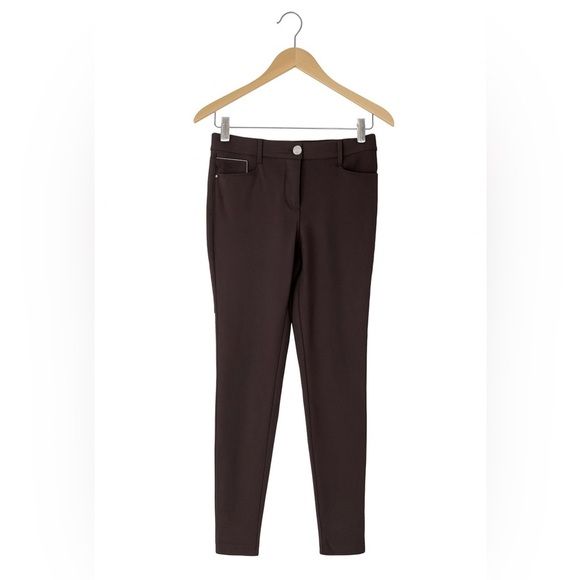 Chico's Women's Brown So Slimming Stretch-Waist Skinny Pants Size 1 Short - Picture 1 of 2